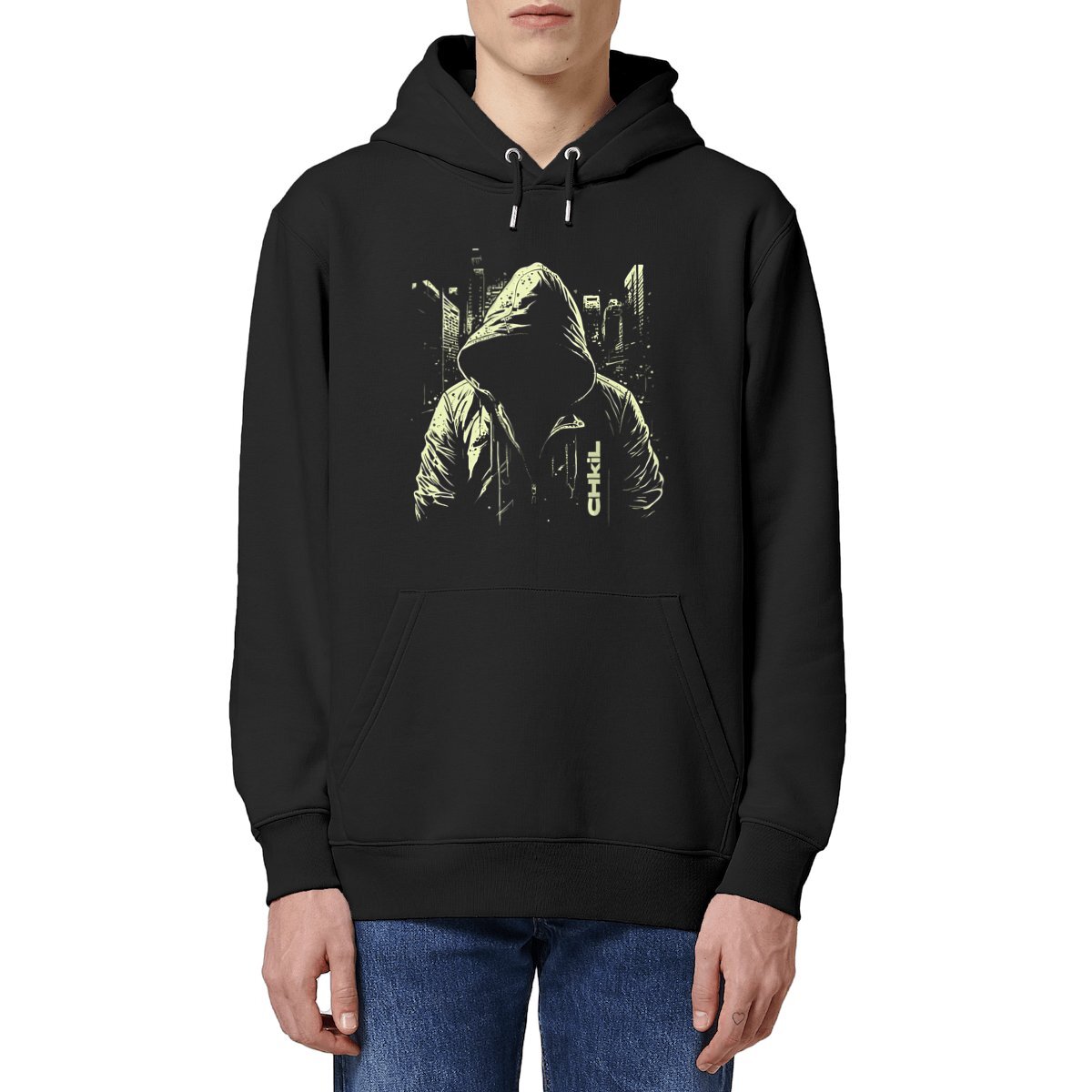 Sweat à Capuche Épaisseur Chic de la Nuit Urbaine